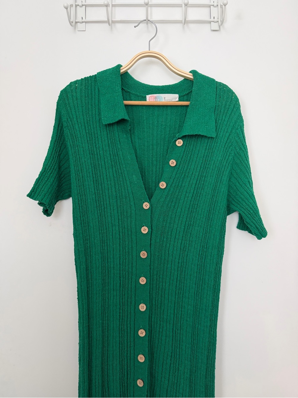 Free People Emerald Green Ribbed Maxi Dress
